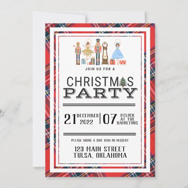 Invitations noires de Noël (Devant)