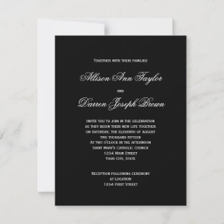 Invitations noires et blanches classiques de maria
