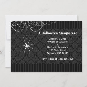 Invitations noires et blanches de Halloween de