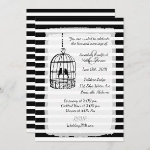 Invitations noires et blanches de mariage