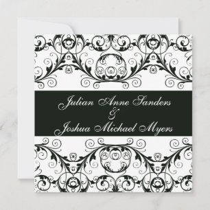 Invitations Noires Et Blanches Parfaitement Vintag