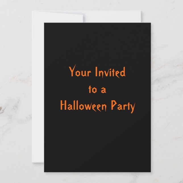 Invitations noires et oranges de Halloween (Devant)