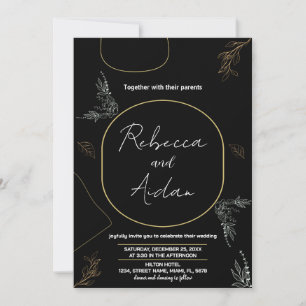 Invitations noires foncées de mariage