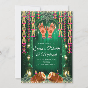 Invitations numériques Mehndi Invitations Dholki,