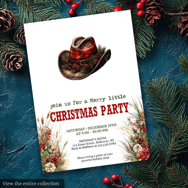 Invitations numériques modifiables pour une fête d (Old West Christmas party editable digital invitation

)