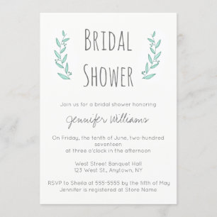 Invitations nuptiales de douche de guirlande bleue
