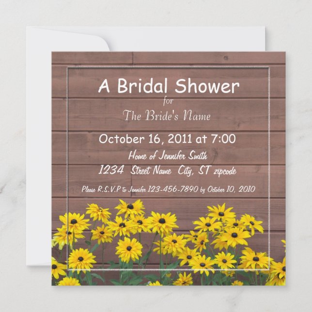invitations nuptiales de douche de marguerite (Devant)