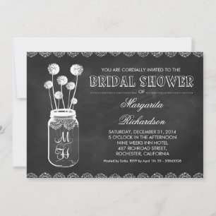 Invitations nuptiales de douche de pot de maçon de