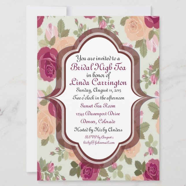 Invitations nuptiales faites sur commande de (Devant)