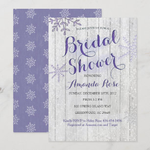 Invitations nuptiales pourpres de douche de