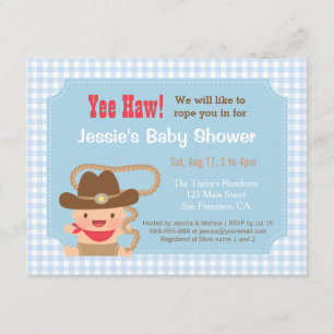 Invitations occidentales de baby shower de guingan