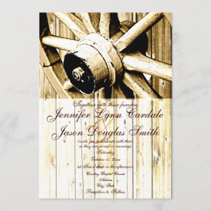 Invitations occidentales de mariage de roues de