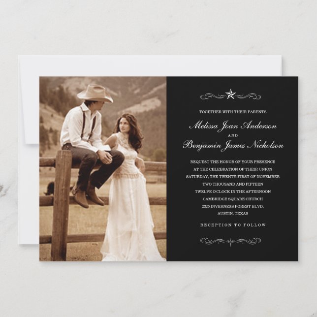 Invitations occidentales de photo de mariage (Devant)