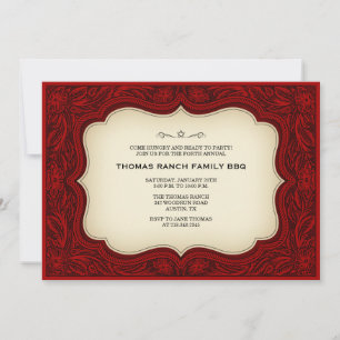 Invitations occidentales de style de ranch Maroon