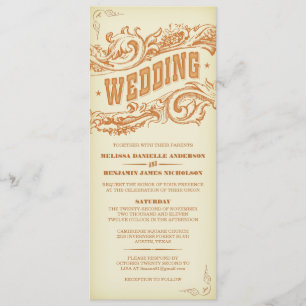 Invitations occidentales élégantes de mariage