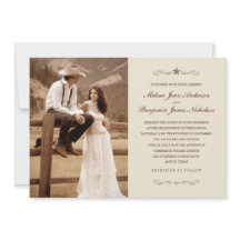 Invitations occidentales vintages de mariage de