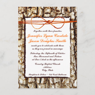 Invitations oranges de mariage d'arc de Camo de