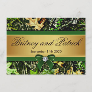 Invitations orientées de mariage de Camo de chasse
