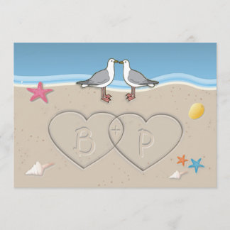 Invitations orientées de mariage de plage