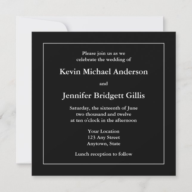 Invitations ou annonces de Carrés noirs et blancs (Devant)