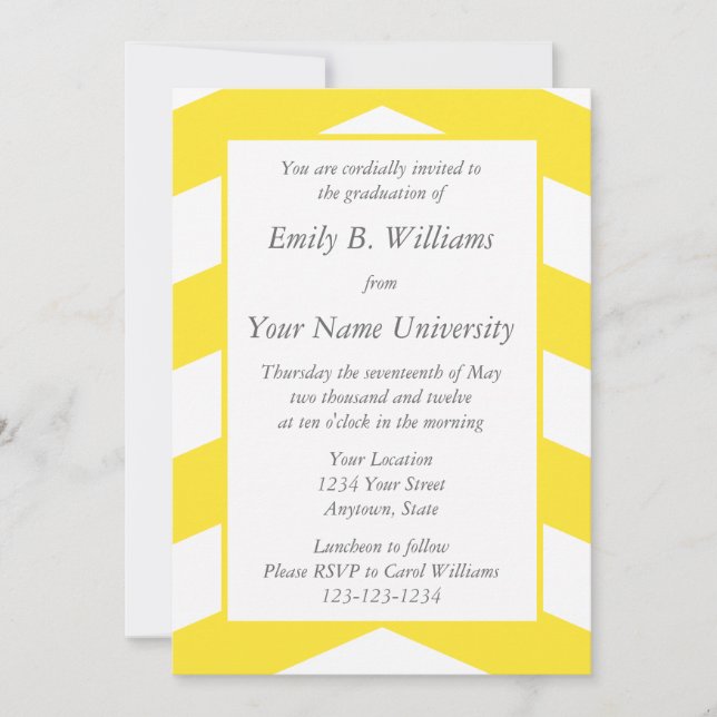 Invitations ou annonces de diplômes jaunes (Devant)