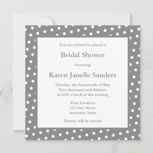 Invitations ou annonces de Wedding showers gris (Devant)