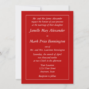 Invitations ou annonces personnalisées en rouge fo