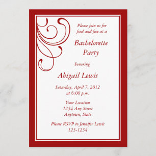 Invitations ou annonces personnalisées en rouge fo