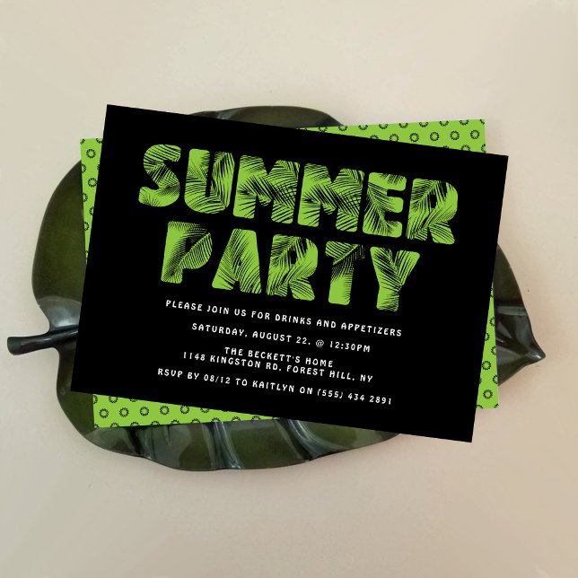 Invitations Palm Leaf Summer Party (Créateur téléchargé)
