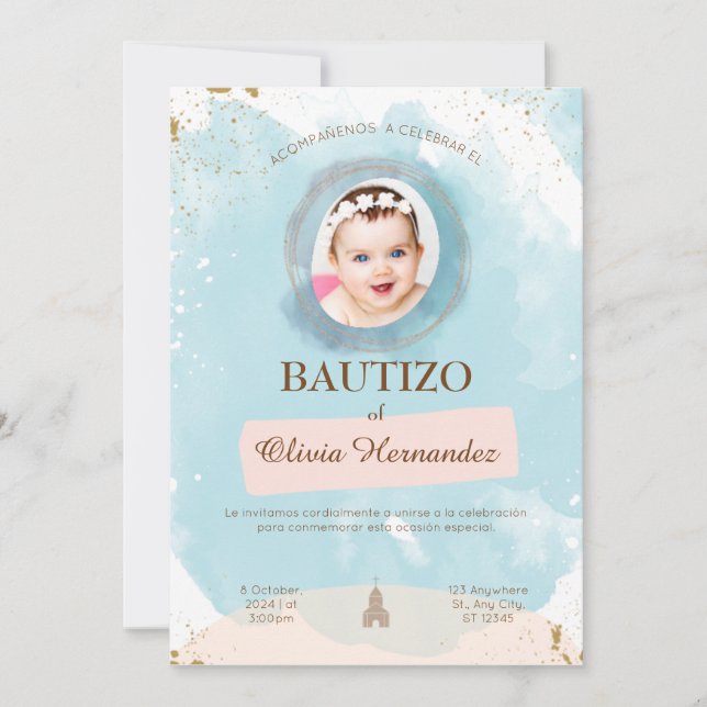 Invitations Para Bautizo (Devant)
