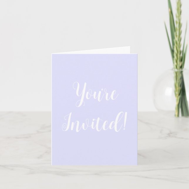 Invitations Pastel Periwinkle violet vierge (Devant)