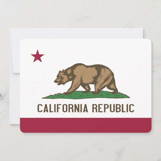 Invitations patriotiques avec Drapeau de Californi (Devant)