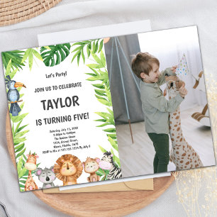 Invitations personnalisables de la Jungle Party po