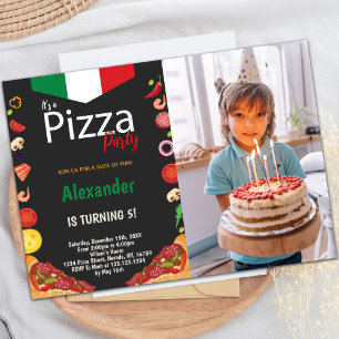 Invitations personnalisables de pizza Party pour e