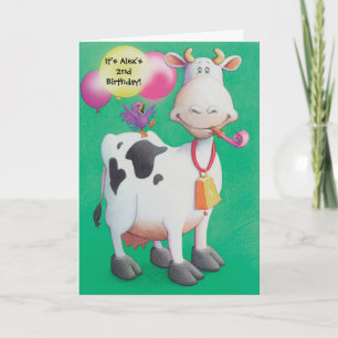 Invitations personnalisables de vache d'anniversai