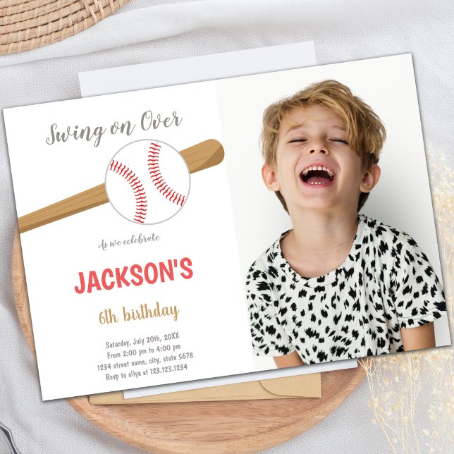 Invitations personnalisables pour les enfants (Baseball Birthday Invitations with photo)