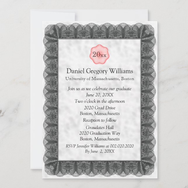 Invitations personnalisées (Devant)