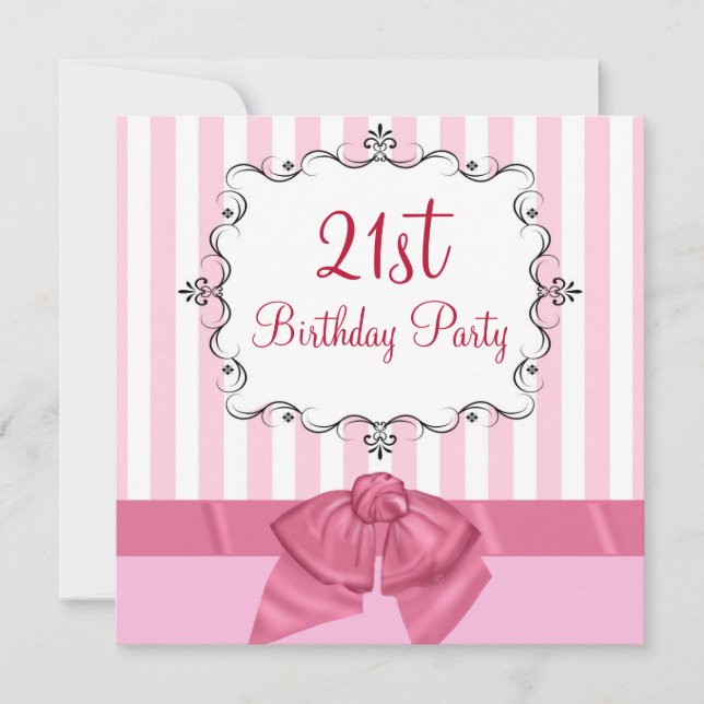 Invitations personnalisées à la fête du 21e annive (Devant)
