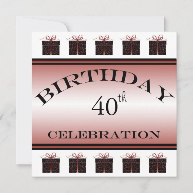 Invitations personnalisées à la fête du 40e annive (Devant)