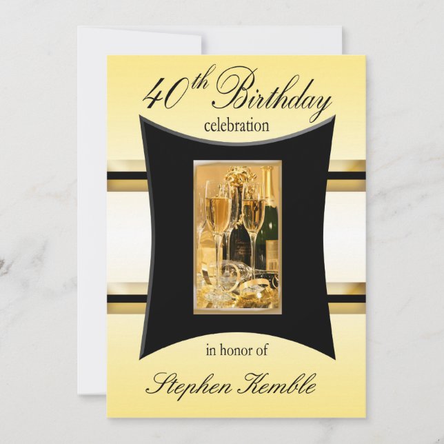 Invitations personnalisées à la fête du 40e annive (Devant)