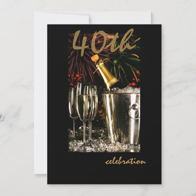 Invitations personnalisées à la fête du 40e annive (Devant)