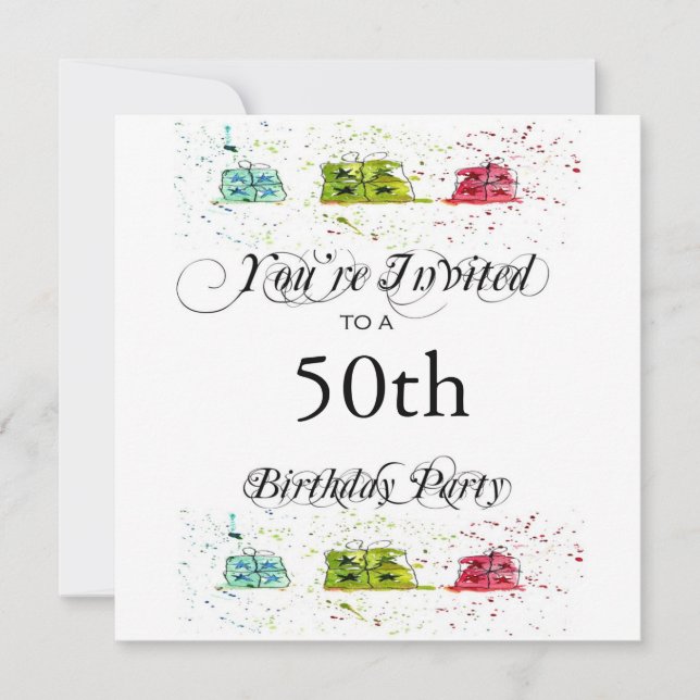 Invitations personnalisées à la fête du 50e annive (Devant)