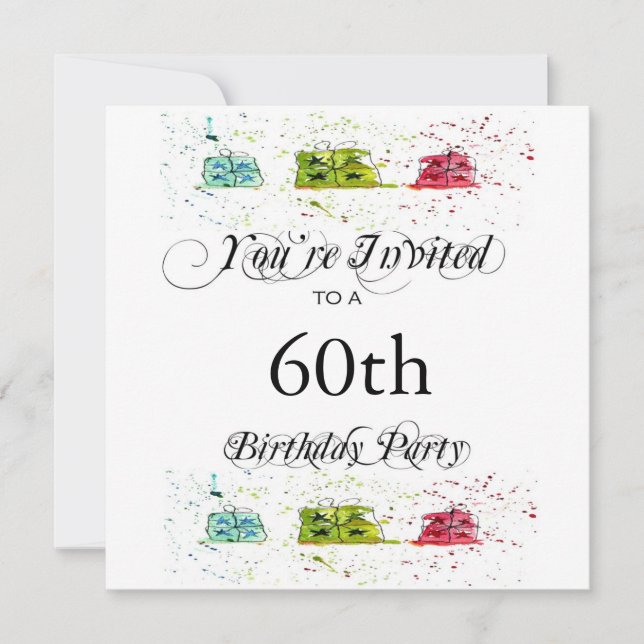 Invitations personnalisées à la fête du 60e annive (Devant)
