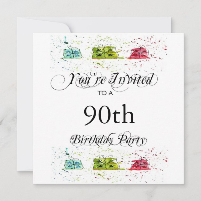 Invitations personnalisées à la fête du 90e annive (Devant)