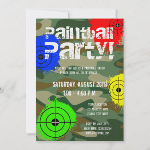Invitations personnalisées à la soirée de paintbal