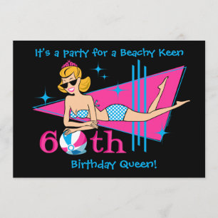 Invitations personnalisées Beachy Keen 60e anniver