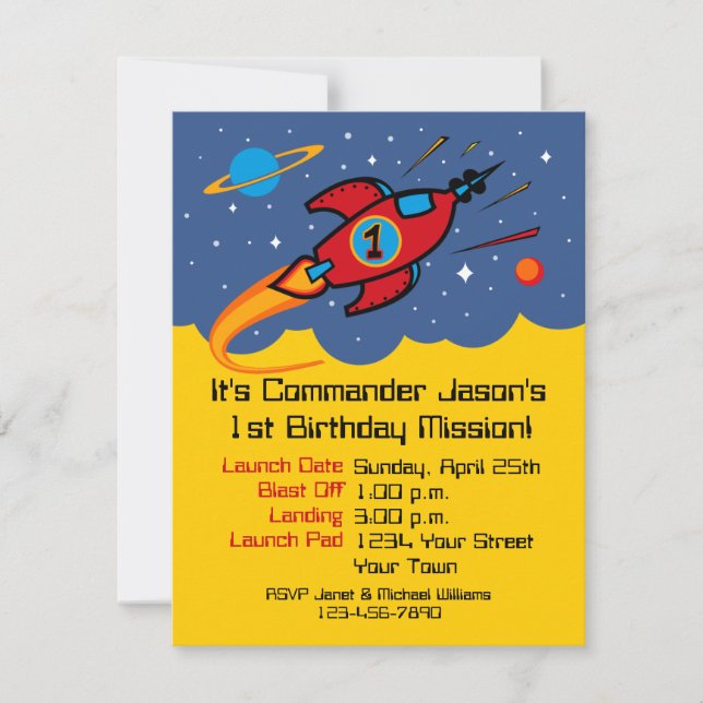 Invitations personnalisées d'anniversaire pour Roc (Devant)
