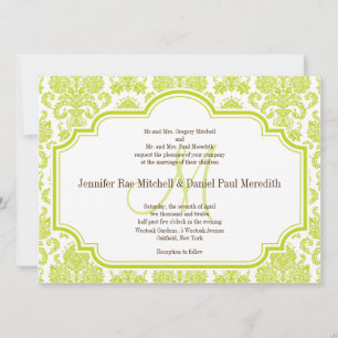 Invitations personnalisées de Chartreuse Mariage d