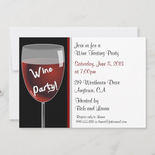 Invitations Personnalisées De La Fête Du Vin (Devant)