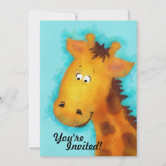 Invitations personnalisées de la Giraffe Party